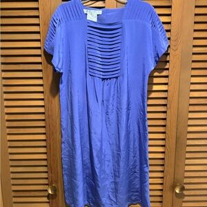 Purple Pleated Silk Dress, vintage, 12